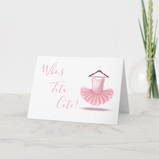 Tutu Cute Ballerina Pink Girly Birthday Kaart (Voorkant)