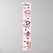 Tutu Cute Ballet Animals Growth Chart Keep at 8x44 Poster (Voorkant)