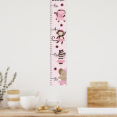 Tutu Cute Ballet Animals Growth Chart Keep at 8x44 Poster (Keuken)