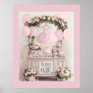 Tutu Cute Ballet Roze Ballerina Thema voor Meisjes Poster