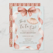 Tutu Cute Ballet Second Birthday Invitation Kaart (Voorkant / Achterkant)