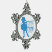 Tutu Cute (blauw) Tin Sneeuwvlok Ornament (Links)