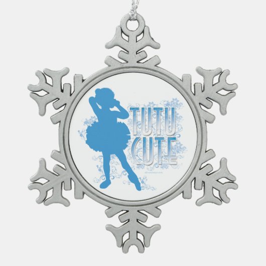 Tutu Cute (blauw) Tin Sneeuwvlok Ornament (Voorkant)