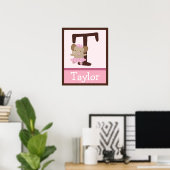 Tutu Cute Elephant Letter & Name Wall Art Poster (Thuiskantoor)