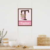Tutu Cute Elephant Letter & Name Wall Art Poster (Keuken)