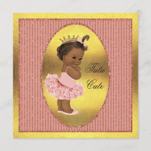 Tutu Cute Enic Prinses Faux Gold Foil Glitter Kaart
