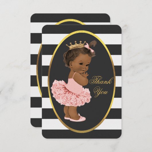 Tutu Cute Enic Prinses Stripes Dank u Bedankkaart (Voorkant / Achterkant)