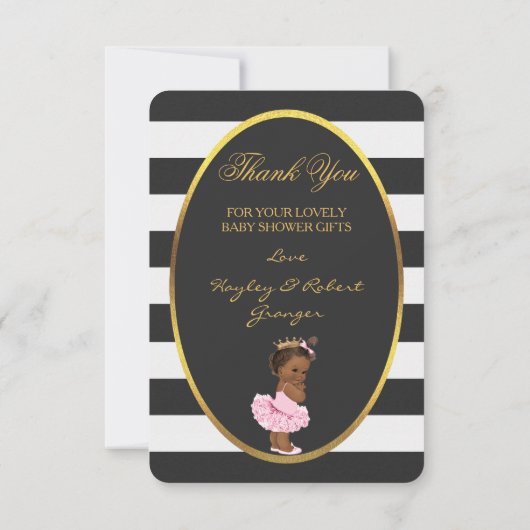 Tutu Cute Enic Prinses Stripes Dank u Bedankkaart (Achterkant)