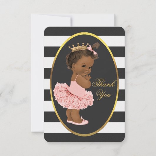 Tutu Cute Enic Prinses Stripes Dank u Bedankkaart (Voorkant)