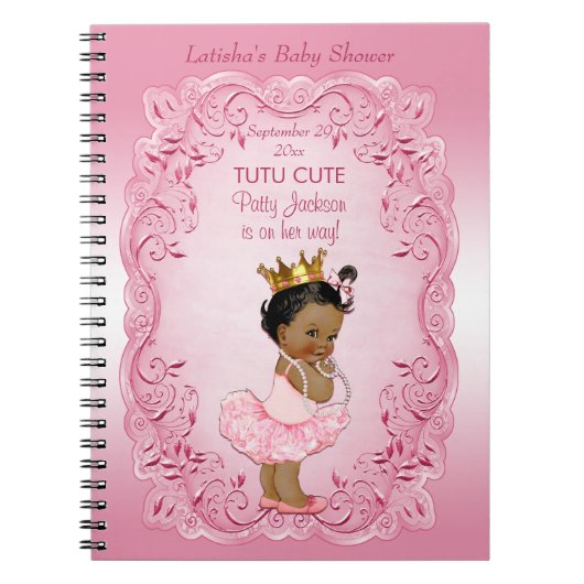 Tutu Cute Ethnic Princess Baby shower Guestbook Notitieboek (Voorkant)