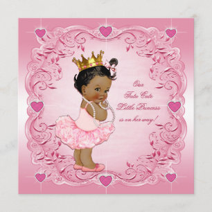 Tutu Cute Ethnic Prinses Love Hearts Baby shower Kaart