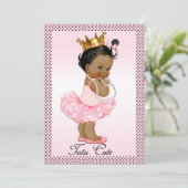 Tutu Cute Ethnic Prinses Pearls Polka Dots Kaart (Staand voorkant)