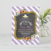 Tutu Cute Paarse Lila Ballet Baby shower nodigt ui Kaart (Staand voorkant)