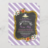 Tutu Cute Paarse Lila Ballet Baby shower nodigt ui Kaart (Voorkant / Achterkant)