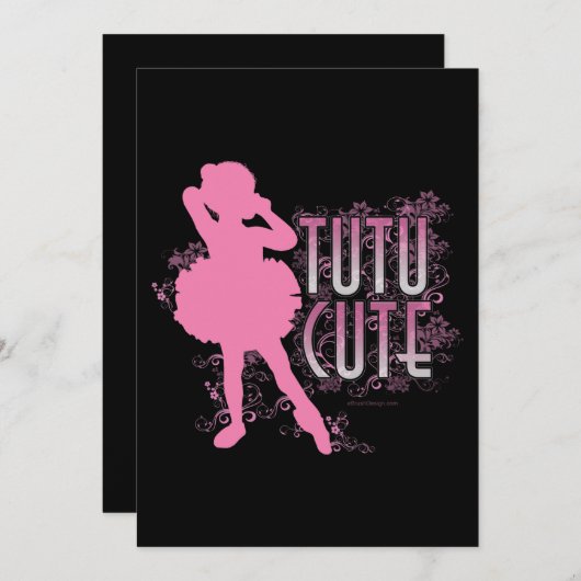 Tutu Cute Party of overw-uitnodiging Kaart (Voorkant / Achterkant)
