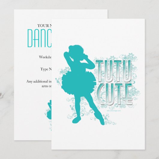 Tutu Cute Party of overw-uitnodiging Kaart (Voorkant / Achterkant)