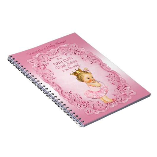Tutu Cute Pink Princess Baby shower Guestbook Notitieboek (Rechterzijde)