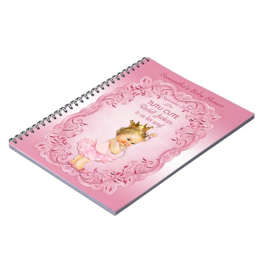Tutu Cute Pink Princess Baby shower Guestbook Notitieboek (Linkerzijde)