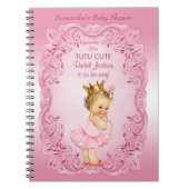 Tutu Cute Pink Princess Baby shower Guestbook Notitieboek (Voorkant)