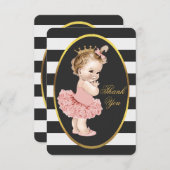 Tutu Cute Princess Ballerina Stripes Kaart (Voorkant / Achterkant)