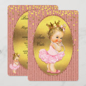 Tutu Cute Princess Faux Gold Foil Confetti Glitter Kaart (Voorkant / Achterkant)