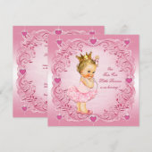 Tutu Cute Princess Love Hearts Baby shower Kaart (Voorkant / Achterkant)