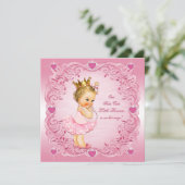 Tutu Cute Princess Love Hearts Baby shower Kaart (Staand voorkant)