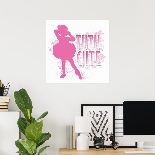 Tutu Cute (roze) Poster (Thuiskantoor)