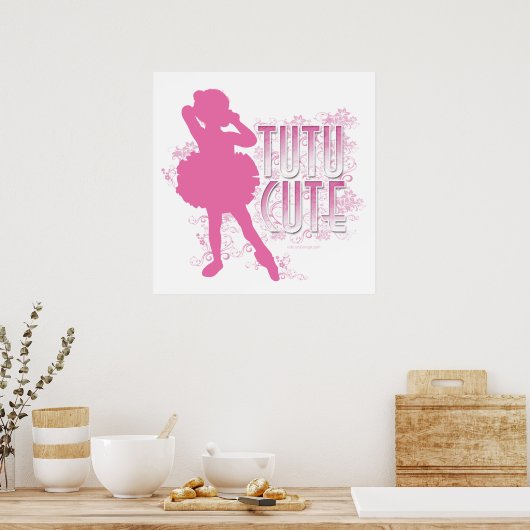 Tutu Cute (roze) Poster (Keuken)
