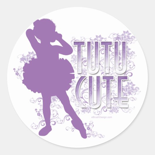 Tutu Cute (Violet) Ronde Sticker (Voorkant)