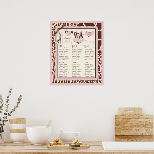 Tutu Diapers Giraffe Baby shower Poster (Keuken)