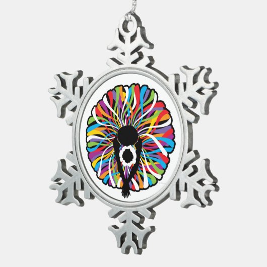 Tutu Elegant (Ballet Dancer) Snowflake Pewter Chri Tin Sneeuwvlok Ornament (Rechts)