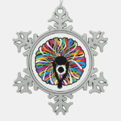 Tutu Elegant (Ballet Dancer) Snowflake Pewter Chri Tin Sneeuwvlok Ornament (Voorkant)