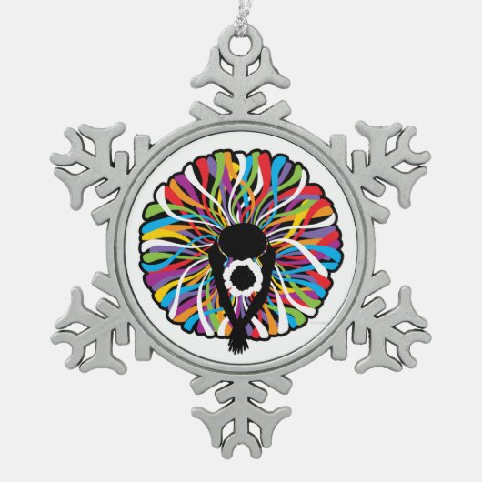 Tutu Elegant (Ballet Dancer) Snowflake Pewter Chri Tin Sneeuwvlok Ornament (Voorkant)