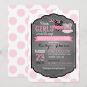 Tutu en Dot Twin Girls Baby shower Kaart (Voorkant / Achterkant)