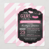 Tutu- en Stripe Baby shower Kaart (Voorkant / Achterkant)