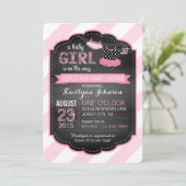 Tutu- en Stripe Baby shower Kaart (Staand voorkant)