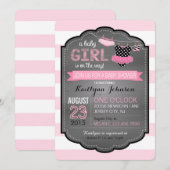 Tutu- en Stripe Baby shower Kaart (Voorkant / Achterkant)