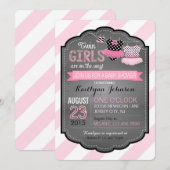 Tutu en Stripe Twin Girls Baby shower Kaart (Voorkant / Achterkant)