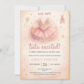 Tutu Excited Ballerina Baby Shower Invitation (Voorkant)