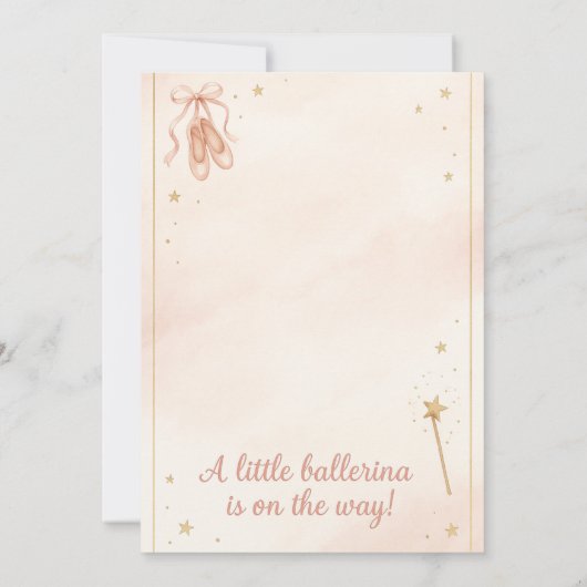 Tutu Excited Ballerina Baby Shower Invitation (Achterkant)