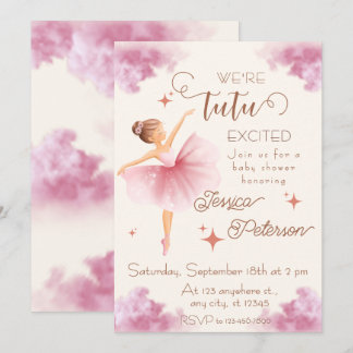 Tutu excited Ballerina Baby Shower Kaart