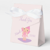 Tutu Girl's Birthday Ballerinas Roze Cartoon Favo Bedankdoosjes (Voorkant Zijde)