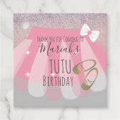 Tutu Girl's Birthday Party Pink Bedankt Bedankjes Labels (Voorkant)