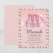 Tutu Girl's Birthday Pink Faux Glitter Stippen Kaart (Voorkant / Achterkant)