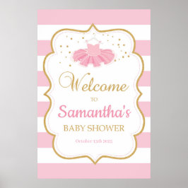 Tutu jurk baby shower welkom 24x36 poster