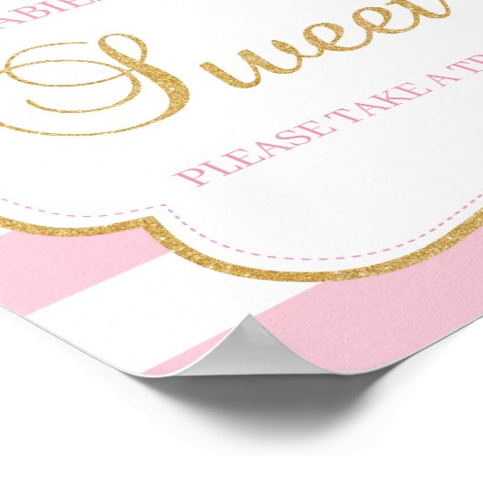 Tutu jurk baby's zijn roze roze strepen goud poster (Hoek)