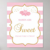 Tutu jurk baby's zijn roze roze strepen goud poster (Voorkant)