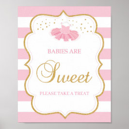 Tutu jurk baby's zijn roze roze strepen goud poster
