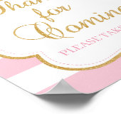 Tutu jurk bedankt voor aankomend bord roze goud poster (Hoek)